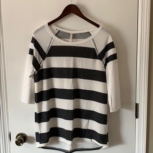 Light Weight Gray and White Striped Shirt